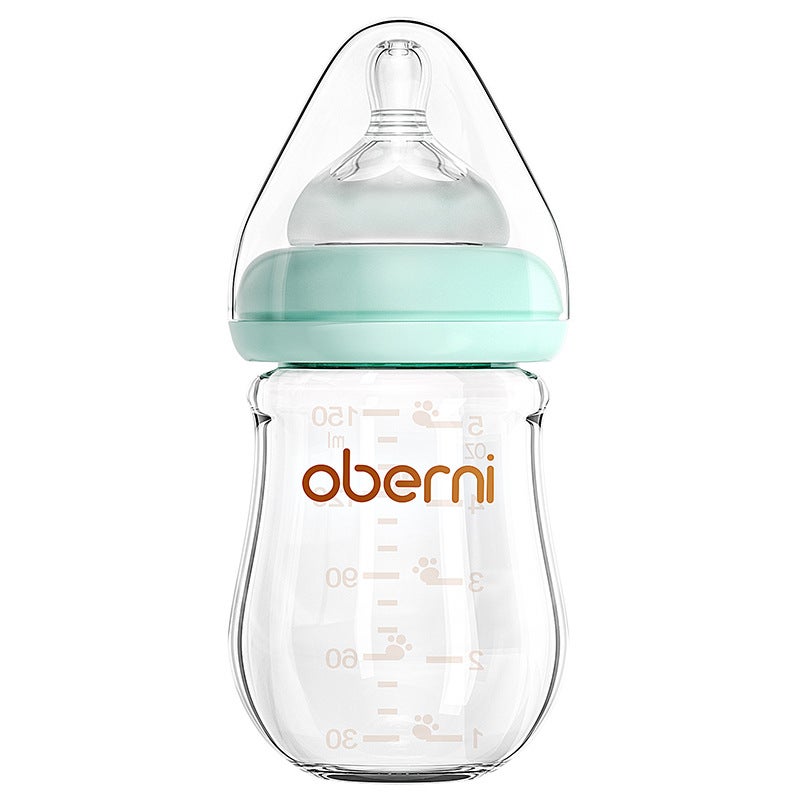 Oberney 150Ml Newborn Glass Bottle Wide Diameter Anti-Choking And Anti-Flatulence Baby Bottle Baby 0-6 Months - Image 1