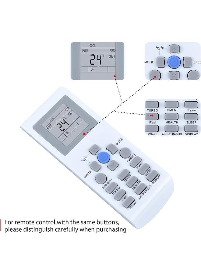 erorex Replacement Remote Control Fit For Ykrp 002E Ykr P 002E Ykr P 001E Ykr P 003E For Aux Air Conditioner - Image 3