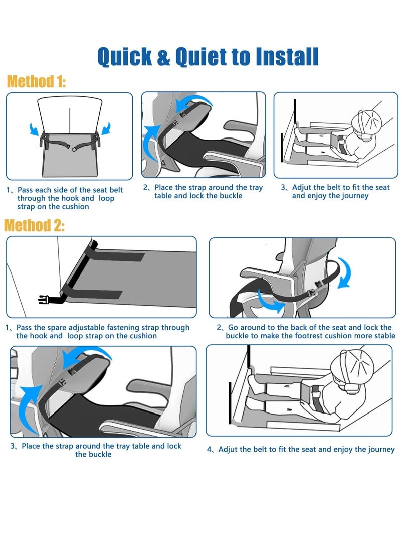 Airplane Bed for Toddler, Airplane Footrest for Kids Seat Extender, Portable Toddler Travel Bed, Airplane Leg Rest for Kids to Lie Down