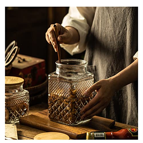 Prettidecor Large Glass Storage Jar, 2 Pack 60 FL OZ Glass Food Storage Containers with Bamboo Lid, Kitchen Containers Cereal Canisters Decorative Jar for Candy Snack Cookies Coffee Tea Nuts Airtight Glass Jars - Image 4