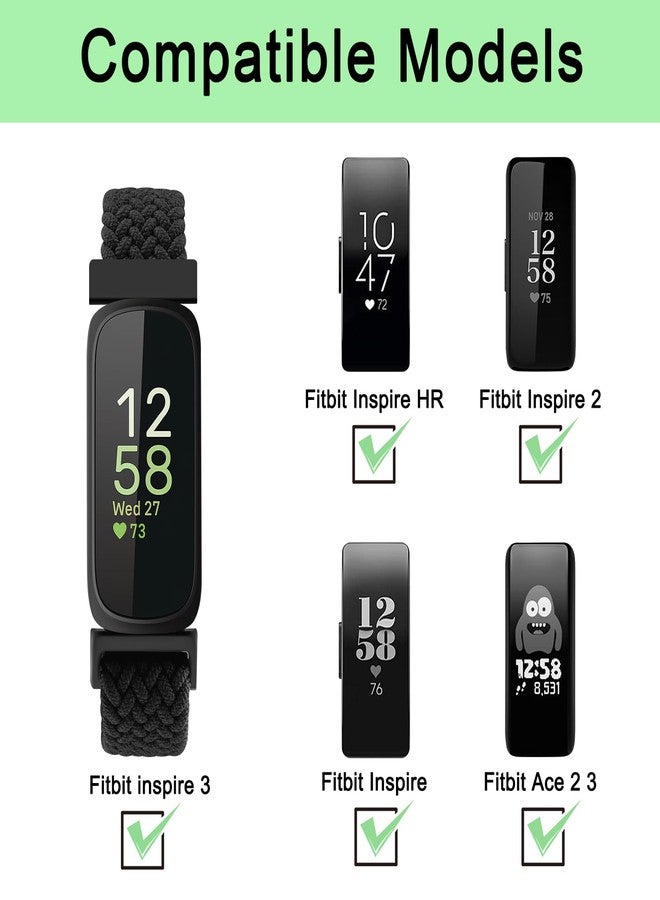 اي كي سوار مطاطي متوافق مع ساعات Fitbit Inspire 3 للرجال والنساء، حزام حلقي مرن قابل للتعديل وناعم لساعات Fitbit Inspire 3/2/HR (أسود) - Image 2