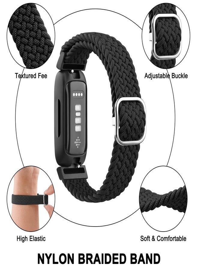 اي كي سوار مطاطي متوافق مع ساعات Fitbit Inspire 3 للرجال والنساء، حزام حلقي مرن قابل للتعديل وناعم لساعات Fitbit Inspire 3/2/HR (أسود) - Image 5