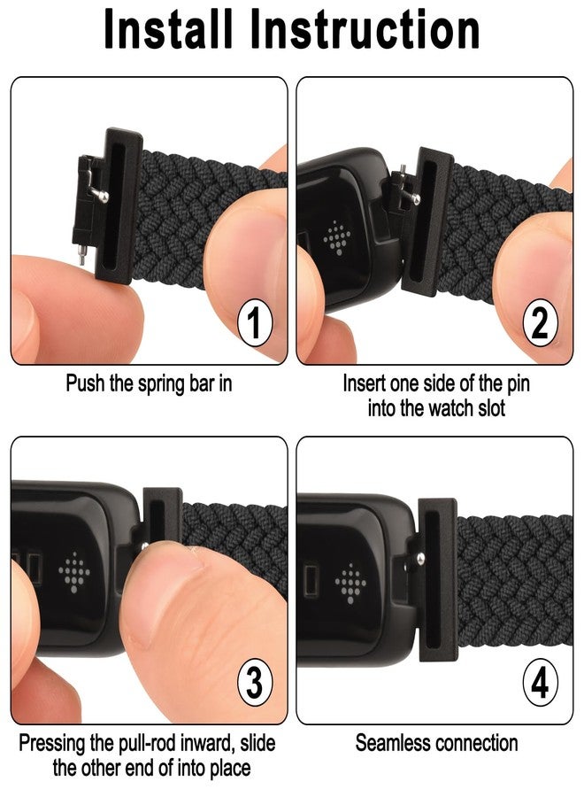 اي كي سوار مطاطي متوافق مع ساعات Fitbit Inspire 3 للرجال والنساء، حزام حلقي مرن قابل للتعديل وناعم لساعات Fitbit Inspire 3/2/HR (أسود) - Image 4
