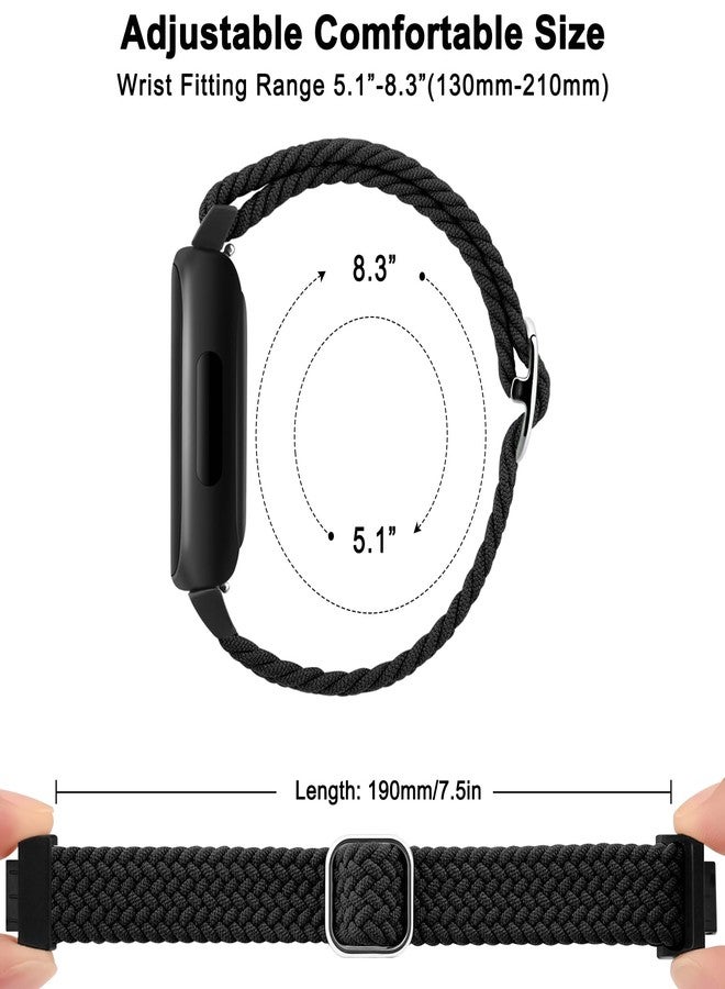 اي كي سوار مطاطي متوافق مع ساعات Fitbit Inspire 3 للرجال والنساء، حزام حلقي مرن قابل للتعديل وناعم لساعات Fitbit Inspire 3/2/HR (أسود) - Image 3