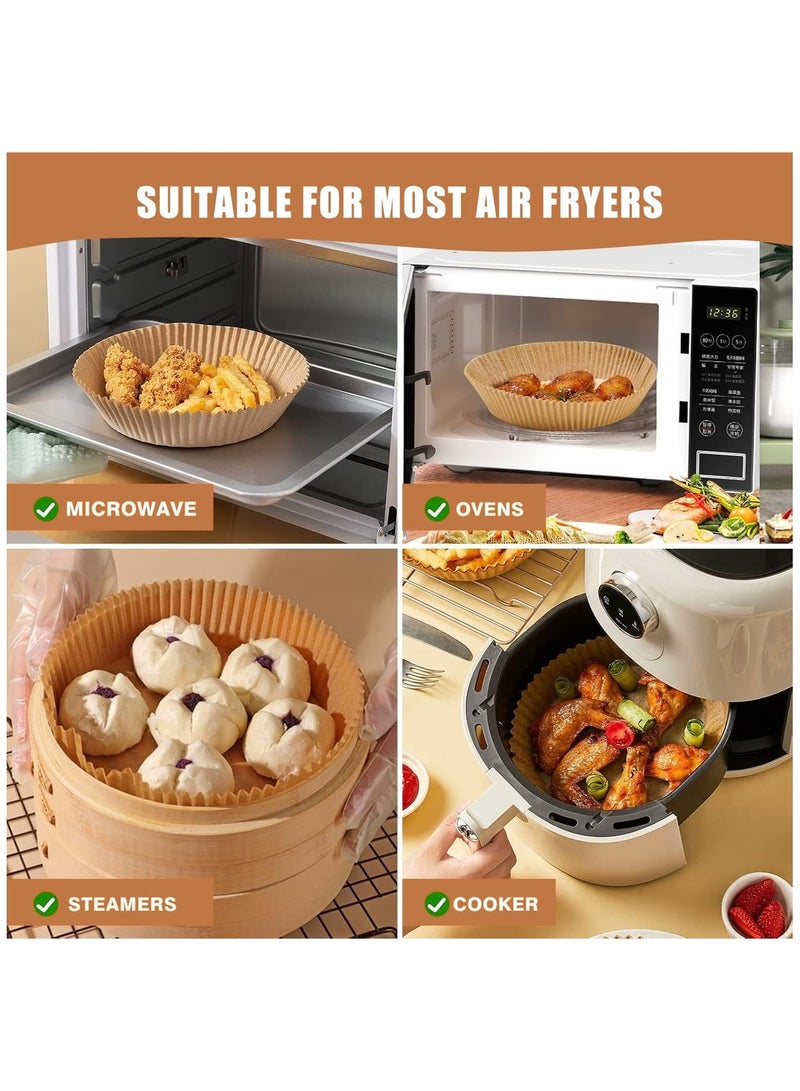 HIAS 100Pcs Air Fryer Disposable Paper Liner | Round Non-Stick Baking Parchment Paper – Waterproof & Heat-Resistant 20cm (7.9 Inch) for Air Fryer | Microwave, Oven | Roasting. - Image 5