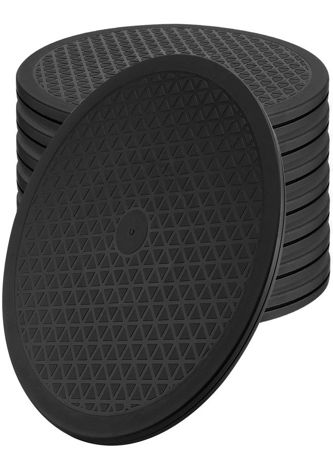 SINJEUN 8 PCS 12 Inch 360° Rotating Swivel, Rotating Swivel Stand Turntable Lazy Susan Monitor Stand for Plants, Models and Handicraft, Black - Image 1