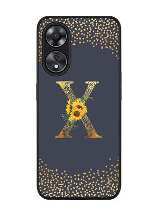 Rugged Black edge case for Oppo A78 5G / Oppo A58 5G Slim fit Soft Case Flexible Rubber Edges Anti Drop TPU Gel Thin Cover -  Custom Monogram Initial Letter Floral Pattern Alphabet - X  (Grey ) - pzsku/Z3262FFEF22E6E31B7FD8Z/45/_/1687790856/17aec7f3-c37e-44eb-8ef9-7cf9e6d8c613