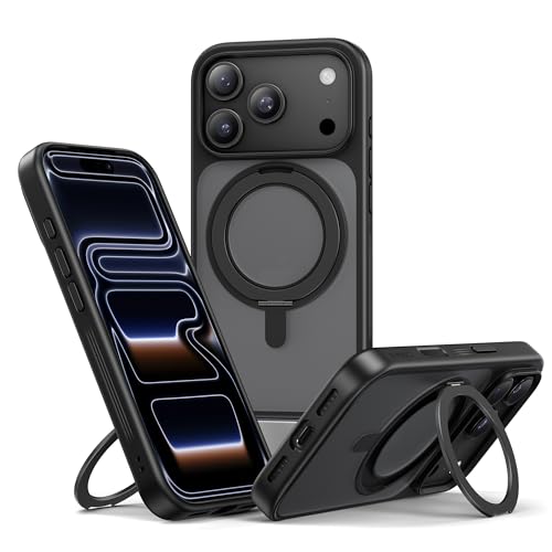 NIMASO for iPhone 17 Pro Case with Ring Stand 360°Rotatable, Compatible with MagSafe, Shockproof Military Grade Protection, Translucent Matte Back, Magnetic Kickstand Phone Case for iPhone 17 Pro - Image 1
