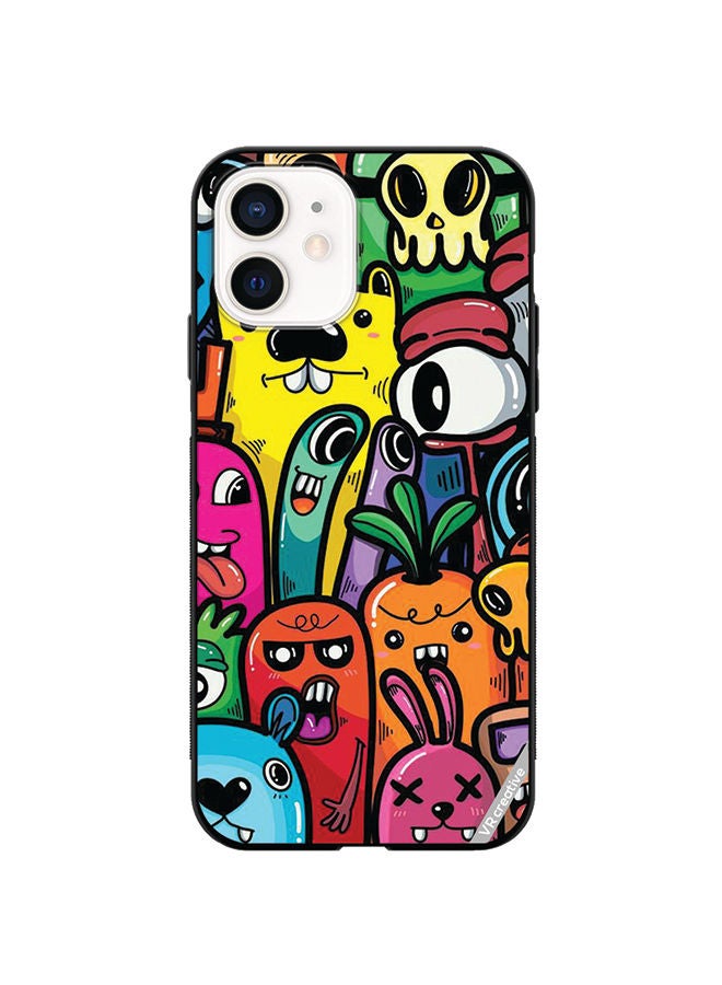 VR CREATIVE Protective Case Cover For Apple iPhone 12 mini Cartoon3 Design Multicolour - Image 1