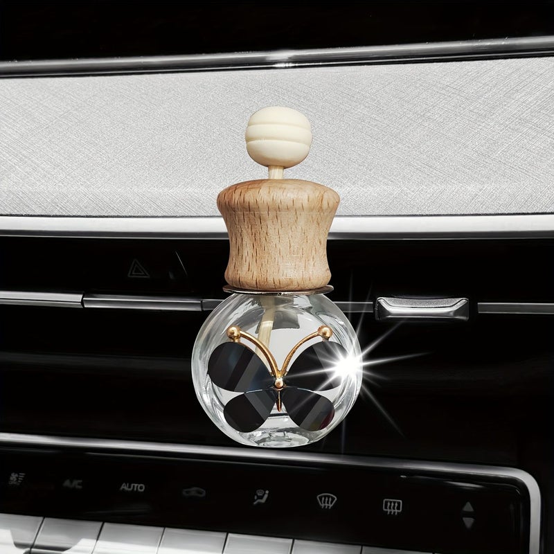 Refillable Diffuser Bottle Compatible For Essential Oils And Scent Diffusers Glass Air Freshener For Car Black No Chemicals Fits Diffuser Devices - Image 1