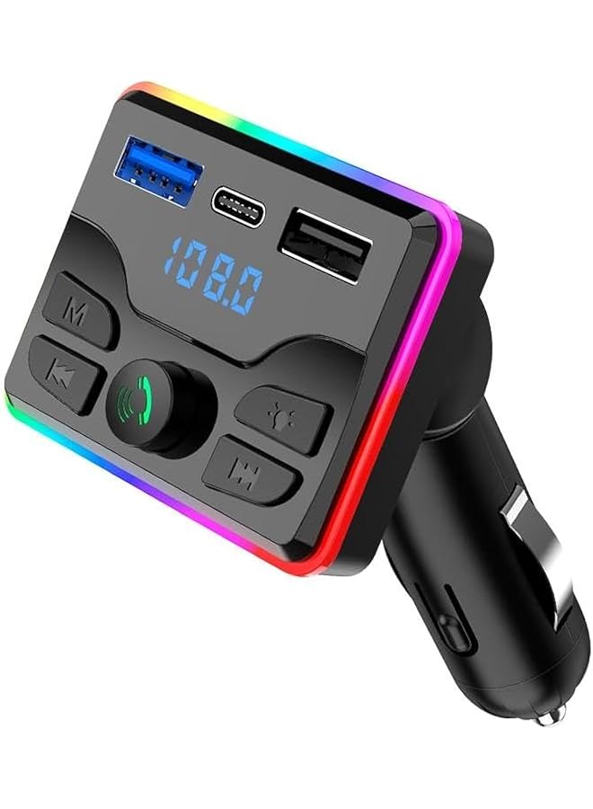 LDNIO Car Bluetooth Mp3 Player With Ambient Light U Disk Music Player Pd Charger For Car Hands-Free Call Receiver Fm Transmitter
