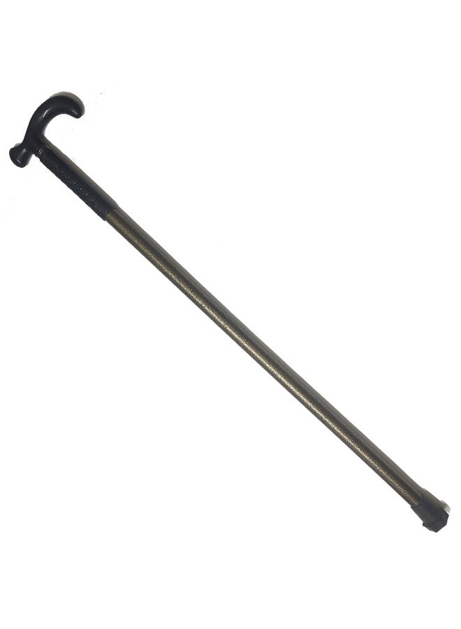 Men's Metal Body Cane with Plastic Handle, Brass - Image 1