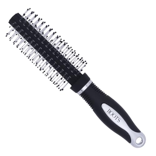 ROOTS Truglam Round Hair Brush | Round, Paddle & Vented Styles for All Styling Needs | Soft Tip Flexible Bristles | Quick Detangling | For Men & Women | Length - 7.08 Inch, Model No - 9511S - Image 1