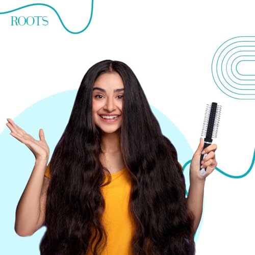 ROOTS Truglam Round Hair Brush | Round, Paddle & Vented Styles for All Styling Needs | Soft Tip Flexible Bristles | Quick Detangling | For Men & Women | Length - 7.08 Inch, Model No - 9511S - Image 3
