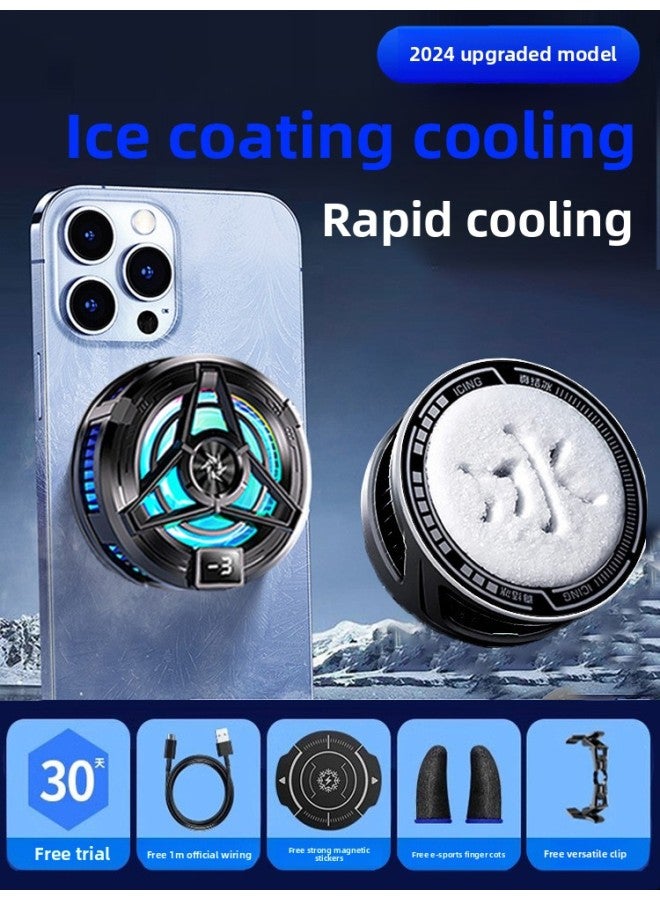 إسكدنيا Mobile Phone Radiator Water-cooled Semiconductor Cooling Artifact Suitable For HuaweiFor AppleFor XiaomiBlack Shark Iqoo Live Broadcast Game-Color:【top-end Icing Model】 TEC Semiconductor Overclockin - Image 1