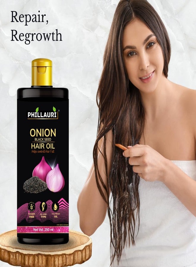 Phillauri Onion Blackseed Hair Oil For Rapid Hair Growth | Improves Hair Thickness | For Men & Women - 250ml - Image 3