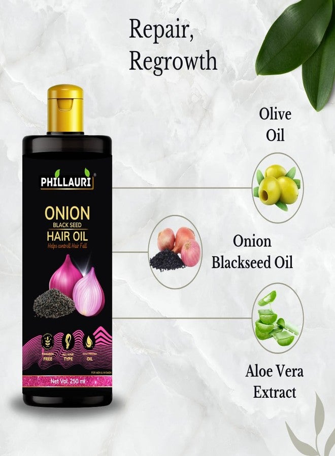 Phillauri Onion Blackseed Hair Oil For Rapid Hair Growth | Improves Hair Thickness | For Men & Women - 250ml - Image 2