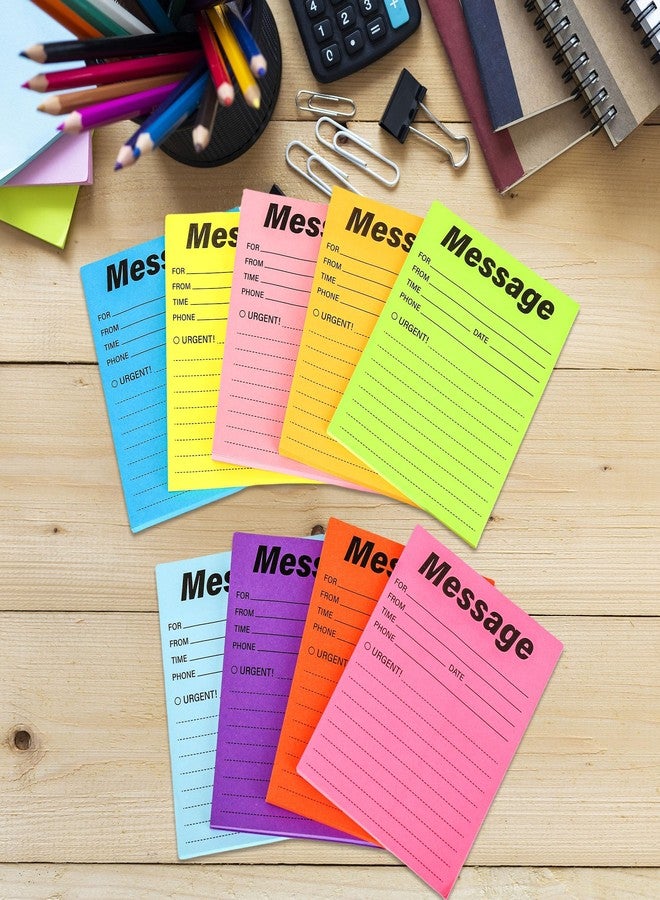 INKNOTE 9 Pcs Phone Message Sticky Notes Self Adhesive Message Book Phone Message pad Message Book Sticky for Home Office Work Call School Supplies (5.1 x 3.94inch Assorted Neon Colors) - Image 2