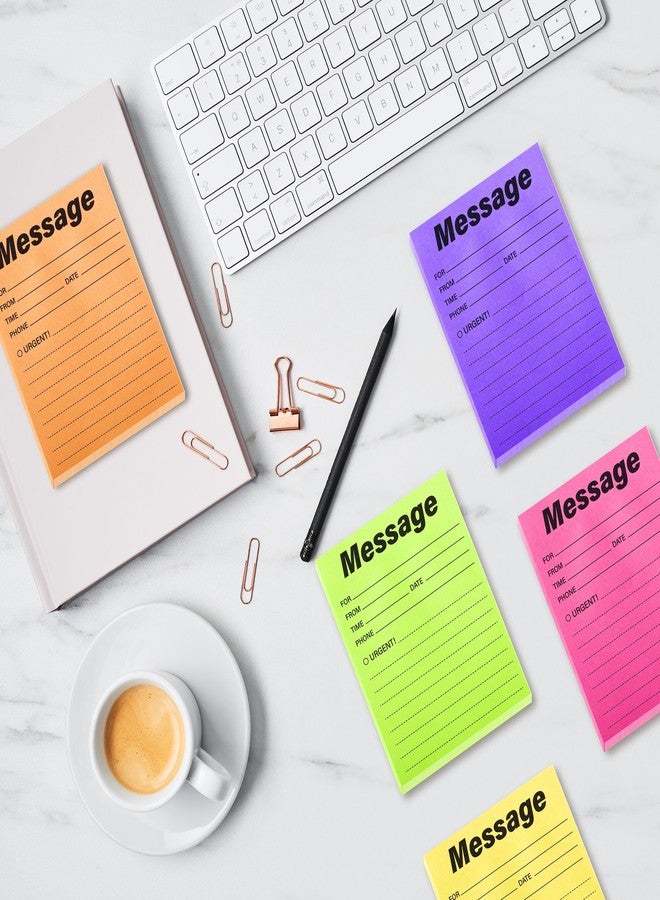 INKNOTE 9 Pcs Phone Message Sticky Notes Self Adhesive Message Book Phone Message pad Message Book Sticky for Home Office Work Call School Supplies (5.1 x 3.94inch Assorted Neon Colors) - Image 3