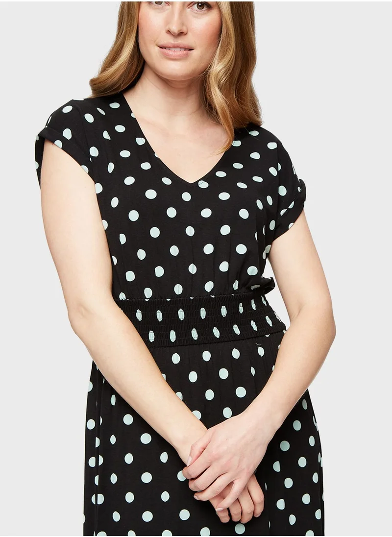 DOROTHY PERKINS Polka Dot V-Neck Dress