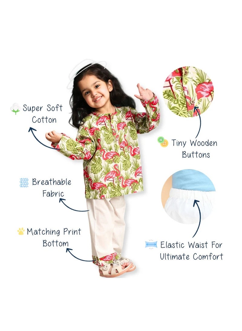 بولكاتوتس بيجامة سوان كورتا بأكمام كاملة من Polka Tots - وردي  - Image 5