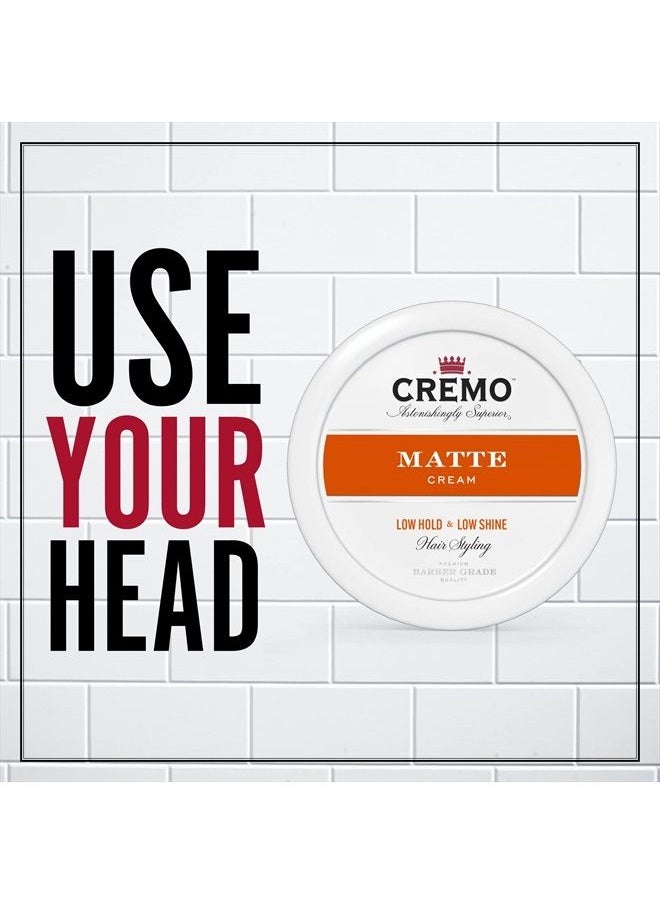 cremo Premium Barber Grade Hair Styling Matte Cream, Light Hold, Low Shine, 4 Oz  - Image 2