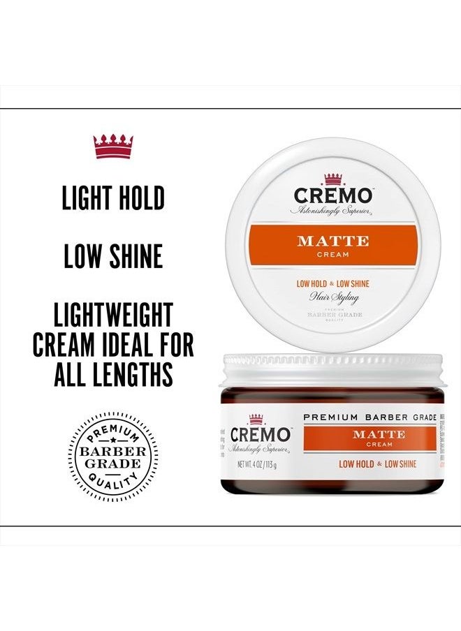 cremo Premium Barber Grade Hair Styling Matte Cream, Light Hold, Low Shine, 4 Oz  - Image 3