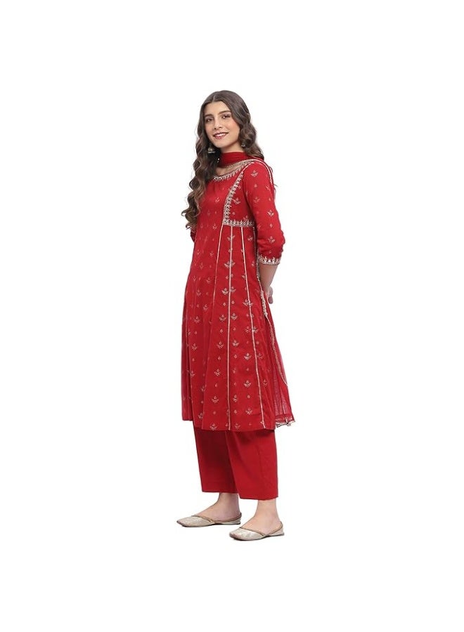 بيبا طقم كورتا قطني نسائي من بيبا مع بنطال وشال، مقاس 2XL - Image 2