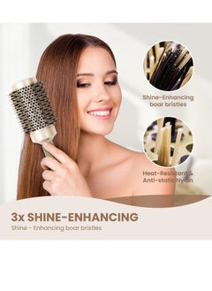 AIMIKE Round Hair Brush, Nano Thermal Ceramic & Ionic Tech, 2.1 Inch Barrel with Boar Bristles for Enhanced Texture, Golden, Hair Drying, Styling, Curling and Shine + 4 Free Clips - pzsku/Z32633A12F0141847D691Z/45/_/1732623883/3eaa8b6e-840d-4ce5-8638-9174196609b5