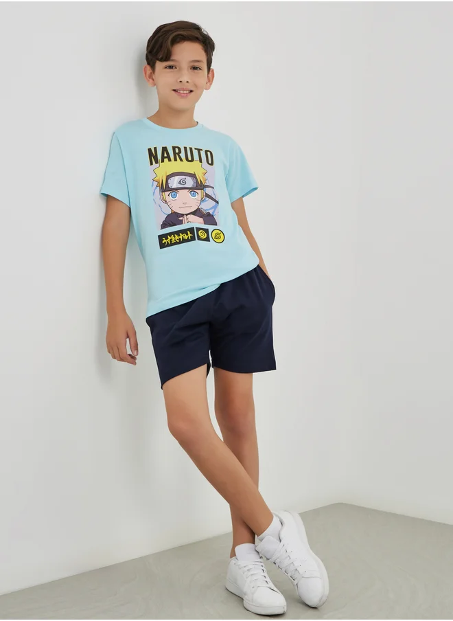 Styli Styli Solid Shorts with Drawstring