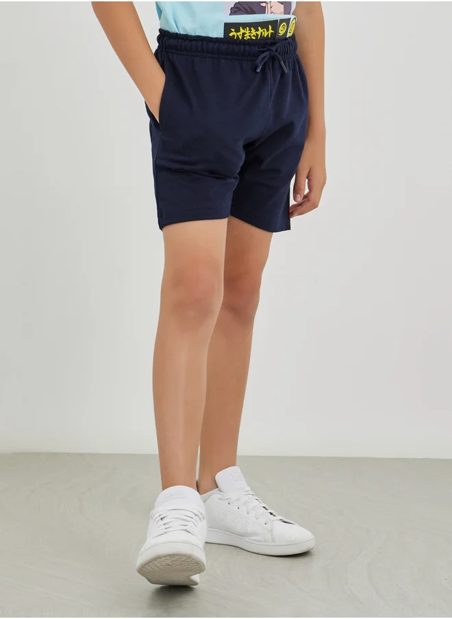Styli Styli Solid Shorts with Drawstring