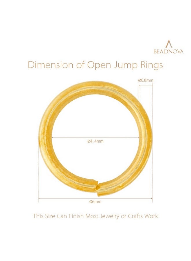BEADNOVA 6Mm Jump Rings Gold Jump Rings For Keychains Open Jump Rings For Necklace Repair (300Pcs) - Image 3