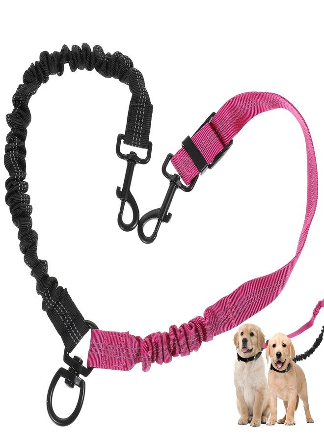 Molain Double Dog Leash Coupler, 360° Swivel No Tangle Splitter with Adjustable Strap and Shock Absorbing Bungee, Reflective Dual Lead for Two Different Size Dogs - Image 1