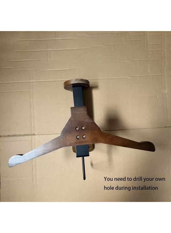 Walnut Motorcycle Hanger Sturdy Bearing Wall Hook For Helmets Hats Jackets Garage Storage Rack - Image 1