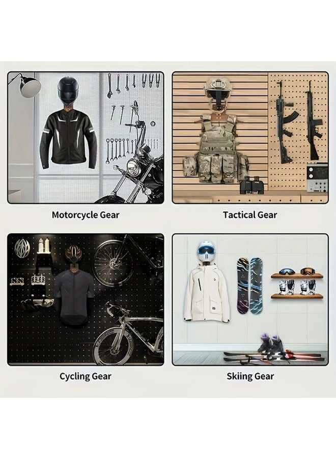 Walnut Motorcycle Hanger Sturdy Bearing Wall Hook For Helmets Hats Jackets Garage Storage Rack - Image 4