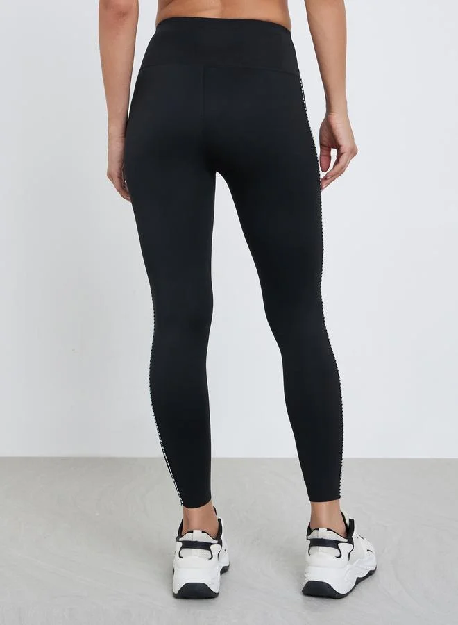 Styli Active Contrast Single Line Side Piping Leggings