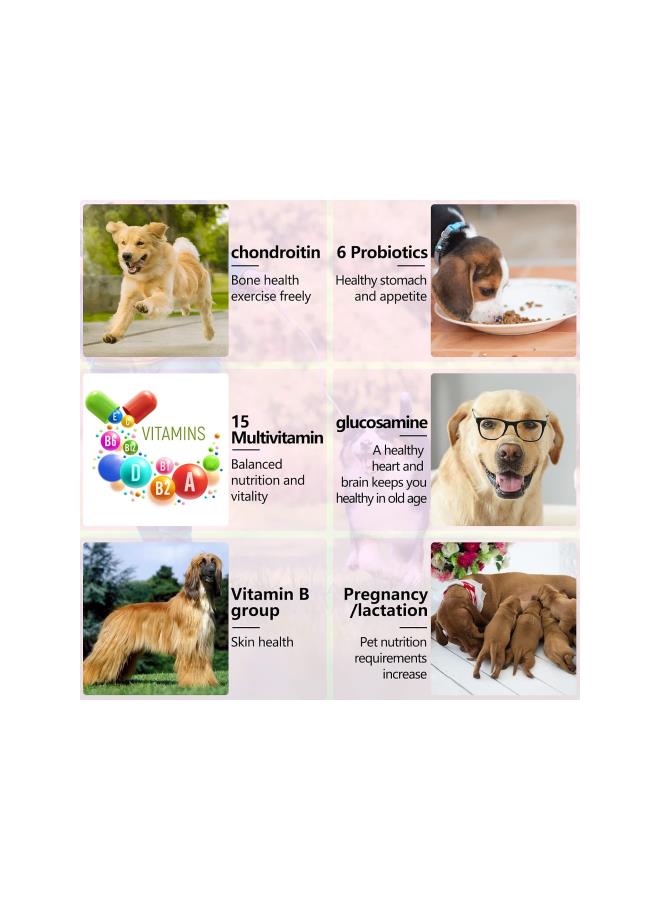 silvercnc 15 in 1 Multivitamin for Dogs, 150 Counts Dog Vitamins and Supplements for Joint Support, Digestion, Heart,Skin, Coat Care,Vitamins A, E, D3, B12, Duck Flavor - Image 3