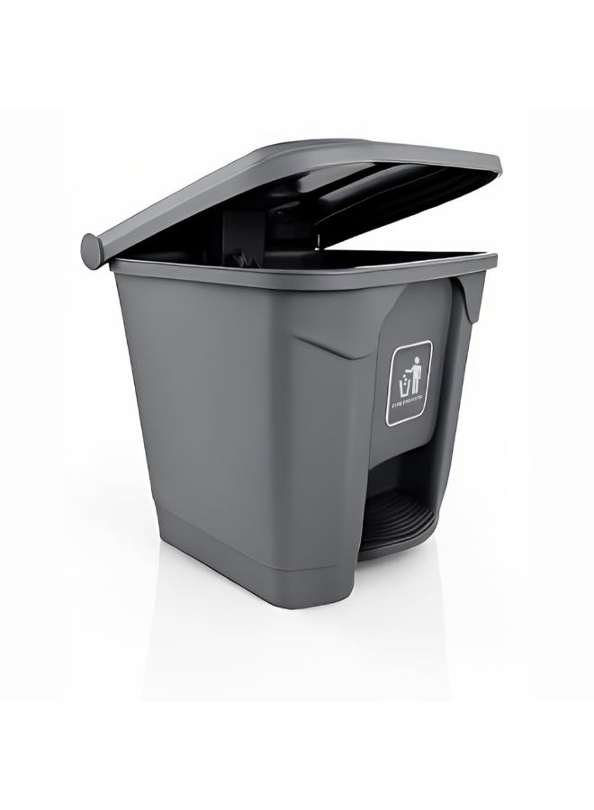 30L Grey Pedal Trash Can – Durable Step Waste Bin With Quiet-Close Lid, Sleek Design For Kitchen, Bathroom & Office