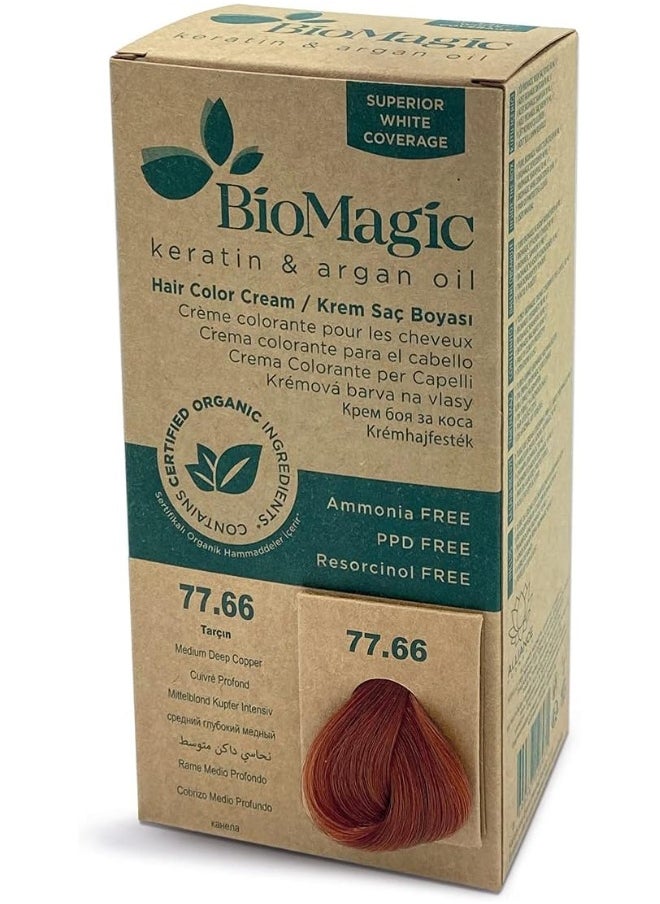 BIOMAGIC Biomagic Hair Color, 60 ml - 77/66 Medium Deep Copper  - Image 1