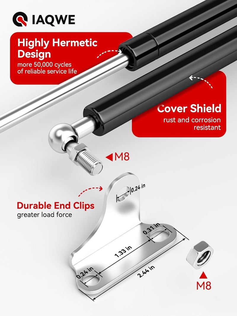 IAQWE 17 Inch 67Lbs/300N Gas Struts Springs Shocks Lift Support with L-Type Mounts - 2pcs - Image 5