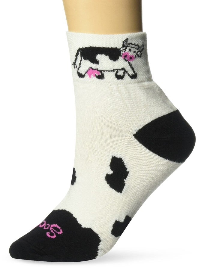 SockGuy Unisex-Adults Cow, White, S/M