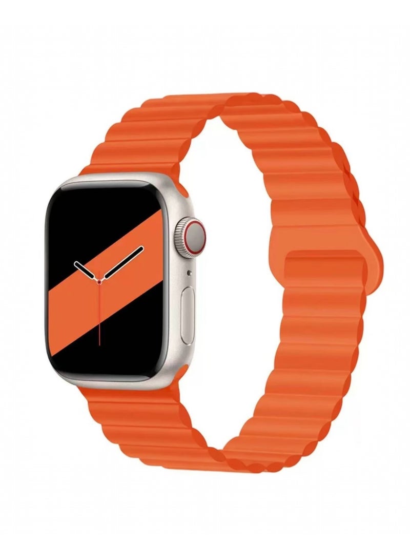 سوار سيليكون مغناطيسي بلونين متوافق مع Apple Watch بمقاسات 38/40/41/42 مم للموديلات ذات الحجم الصغير، حزام سيليكون ناعم بإغلاق مغناطيسي آمن، مناسب لـ Series 1–10 و SE - Image 1