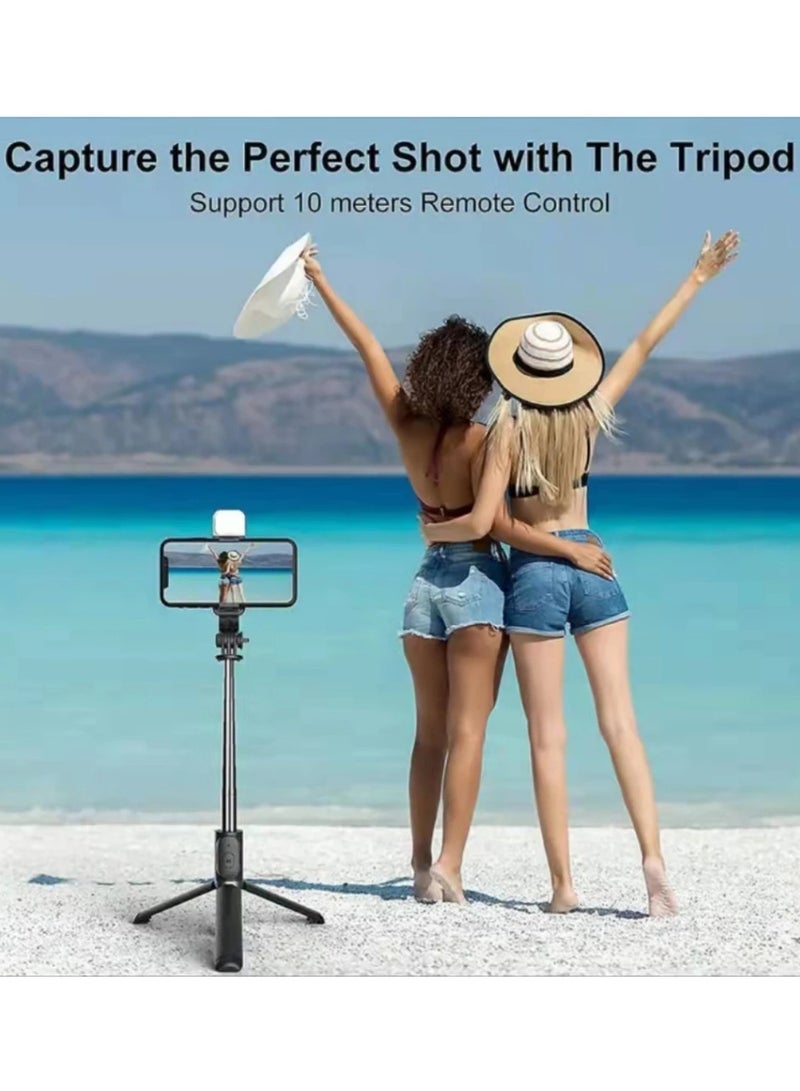 MAOGEDA Selfie Tripod with Light, Mobile Phone Holder Lightweight Tripod with Detachable Bluetooth Wireless Remote Phone Holder, Also Suitable for Tiktok Vlog Youtuber Video Recording - Image 3