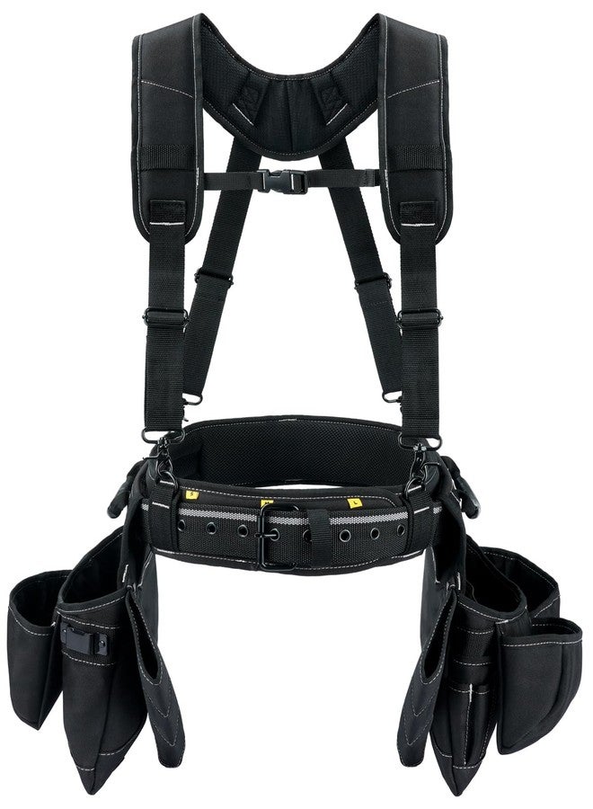 KUNN Tool Belt with Suspenders Professional Framer's Construction Rig with Suspenders and 22 Pockets for Carpenter, Electrician, Roofing - Image 1