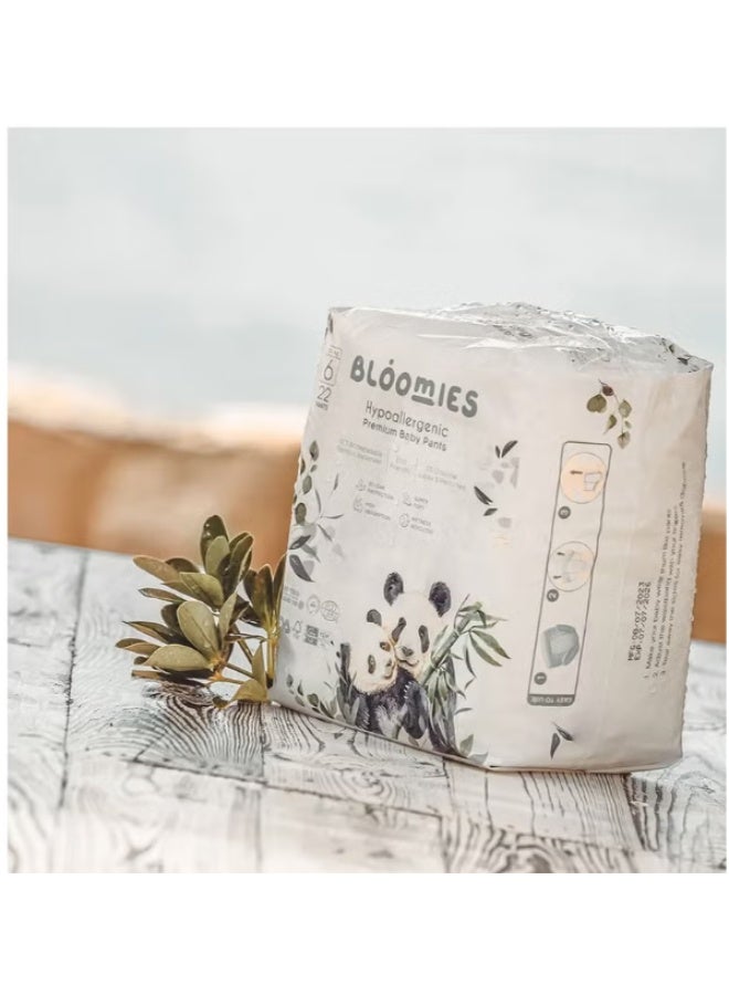 Bloomies سراويل أطفال متميزة مع مؤشر الرطوبة | حفاضات صديقة للبيئة ومضادة للحساسية مصنوعة من 100% من الخيزران حجم 6 للأطفال +15 كجم عبوة 22 قطعة من 3 - Image 5