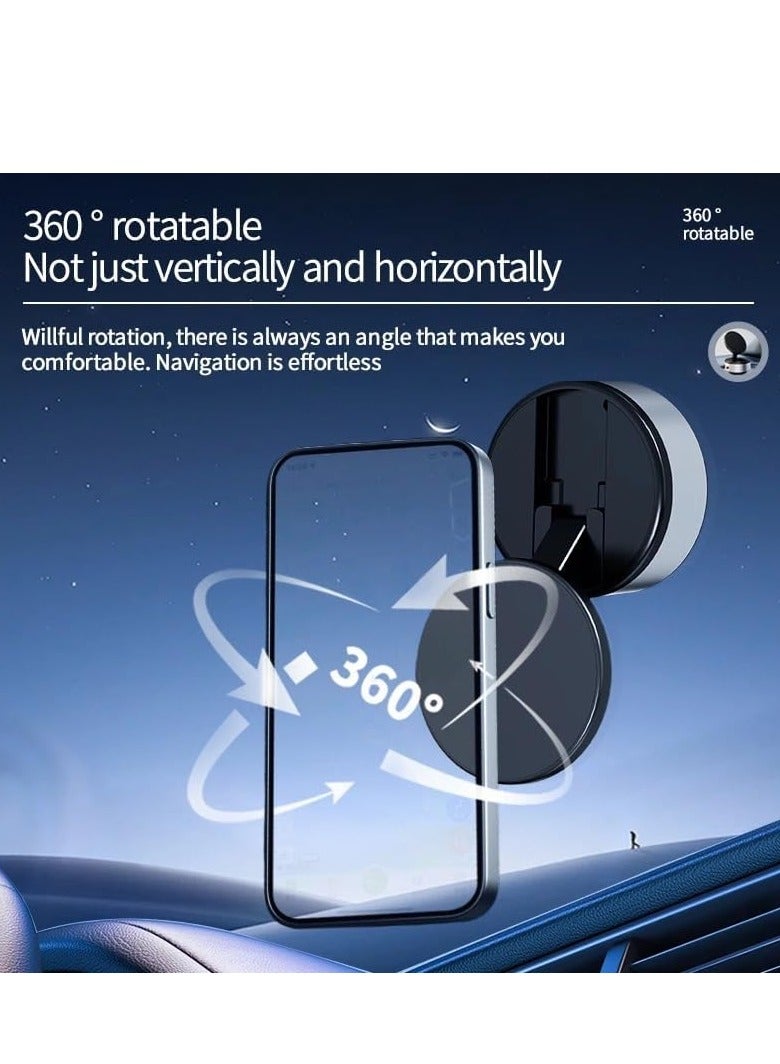 ELTRAZONE Vacuum Suction Magnetic Car Phone Holder – 360° Rotation, Multi-Functional Secure Mount for Car, Gym, Office & More (Silver) - Image 5