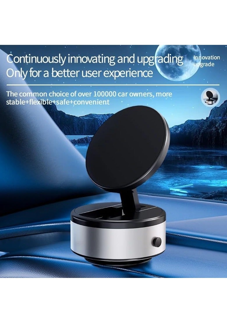 ELTRAZONE Vacuum Suction Magnetic Car Phone Holder – 360° Rotation, Multi-Functional Secure Mount for Car, Gym, Office & More (Silver) - Image 3