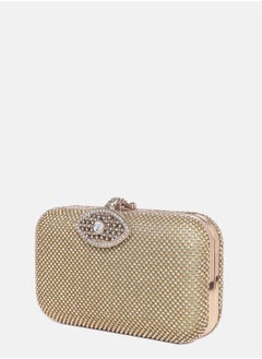 Haute Sauce Textured Push Lock Clutch Bag with Chain Strap  - Image 4