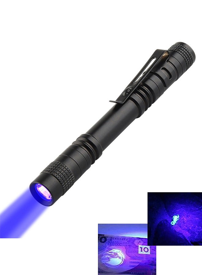 LED Mini Flashlight Ultra Bright Pocket Flashlight Pen Light Flashlight UV LED Pen Flashlight Tactical Penlight Inspection Light with Clip for Camping Outdoor Emergency Inspection Work Repair Black - Image 1