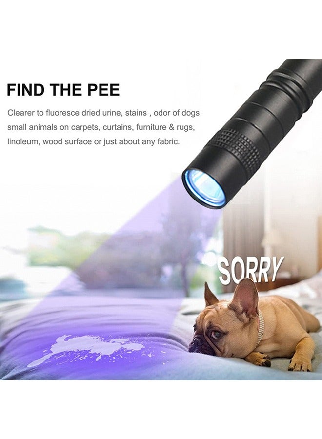 LED Mini Flashlight Ultra Bright Pocket Flashlight Pen Light Flashlight UV LED Pen Flashlight Tactical Penlight Inspection Light with Clip for Camping Outdoor Emergency Inspection Work Repair Black - Image 2
